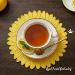 Подсолнух подставка под чашку в пяльцах - 8 размеров