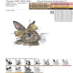 Портрет Кролик с бантом девочка - 3 размера