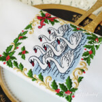 Семь лебедей в рождественском орнаменте - 3 размера