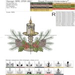 Свеча с еловыми ветвями и шишками - 4 размера