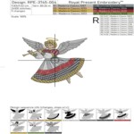 Рождественский Клетчатый Ангел с флейтой - 3 размера