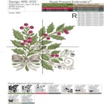 Рождественский букет с серебряным бантом - 3 размера