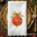 Элегантный новогодний шар с барочным орнаментом - 3 размера