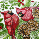 Пара красных кардиналов с шишками - 4 размера