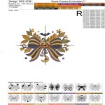 Совы в костюмах на Хэллоуин и бант с тыквой — набор дизайнов машинной вышивки