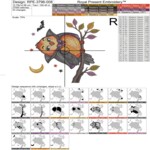 Большие совы в костюмах на Хэллоуин и бант с тыквой — набор дизайнов машинной вышивки