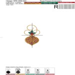 Три Елочных Игрушки с остролистом Мини Набор Дизайнов Машинной Вышивки