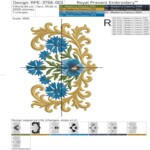 Васильки и анютины глазки барокко бордюр - 4 размера