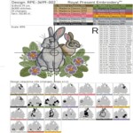 Весенняя поляна с кроликами - 4 размера
