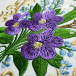 Медальон Весенние Анютины букет - 4 размера