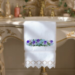 Весенние Анютины глазки с вербой бордюр - 4 размера