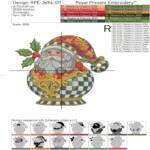 Праздничный Санта с золотым орнаментом - 3 размера