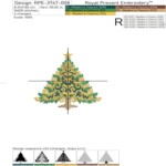 Винтажная ёлка с золотыми вензелями - 4 размера