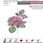 Винтажная роза для текстиля - 4 размера