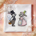 Два винтажных весенних кролика Набор - 3 размера