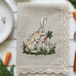 Кролик мама и малыш с морковкой - 4 размера