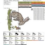 Заяц с цветком и бабочкой - 5 размеров