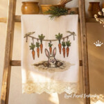 Заяц с висящими морковками набор - 6 размеров