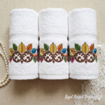 Бордюр Цветные листья и завитки - 4 размера