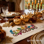 Бордюр Цветные листья и завитки - 4 размера