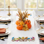 Бордюр Цветные листья и завитки - 4 размера