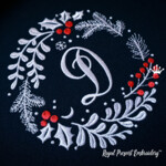 Зимний венок с ягодами и листьями падуба - 3 размера