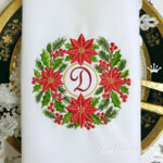 Зимние Пуансеттии рамка - 3 размера