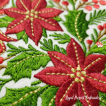 Зимние Пуансеттии с бантом - 4 размера