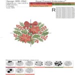 Зимние Пуансеттии с бантом - 4 размера