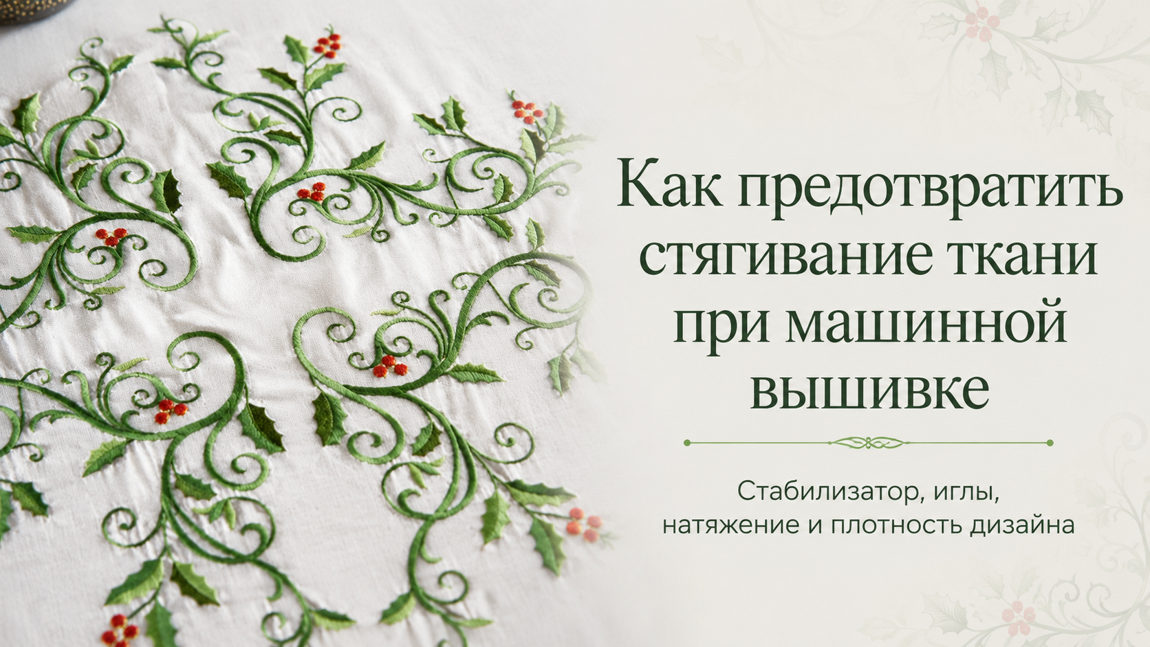 Как предотвратить стягивание ткани при машинной вышивке