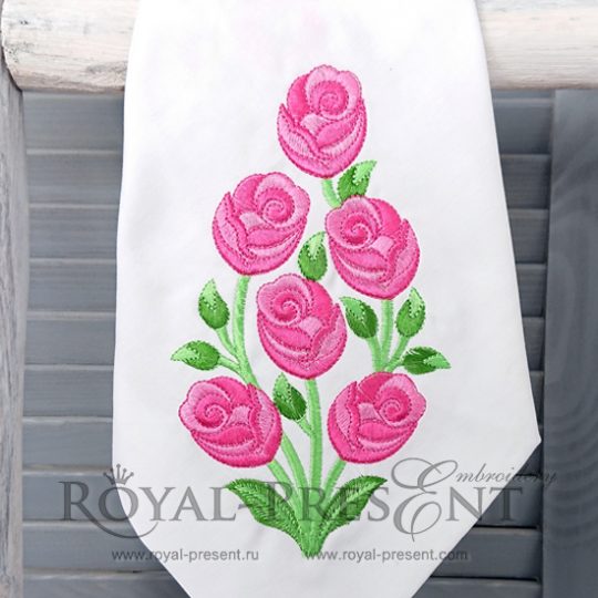 Дизайн машинной вышивки Розовый куст