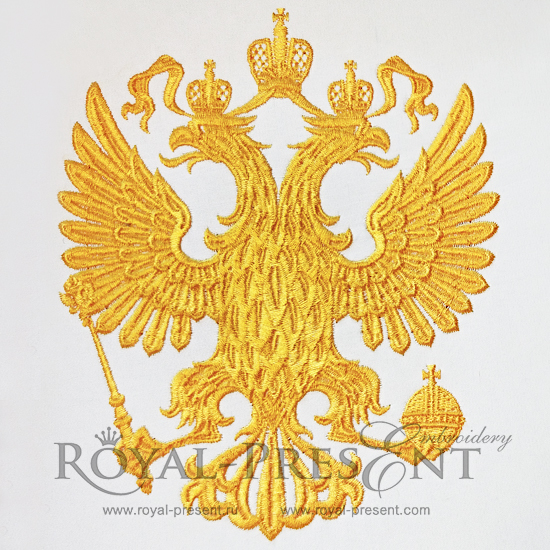 Дизайн машинной вышивки Двуглавый Орел Герб России - 3 размера