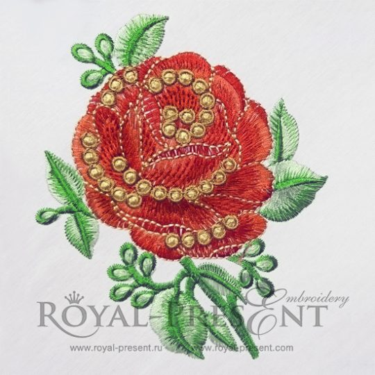 Дизайн машинной вышивки Прекрасная роза