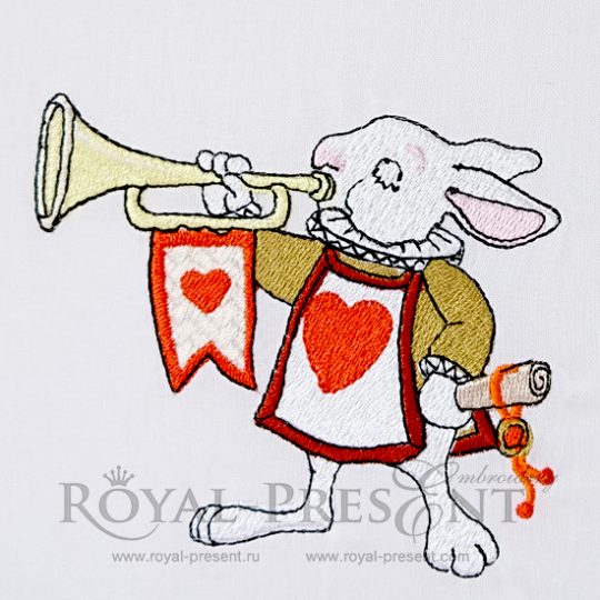 Дизайн для машинной вышивки Королевский Кролик трубач