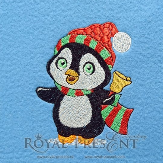 Дизайн машинной вышивки Влюбленные Пингвины от Royal Present
