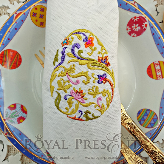 Дизайн машинной вышивки Пасхальное яйцо с бабочками