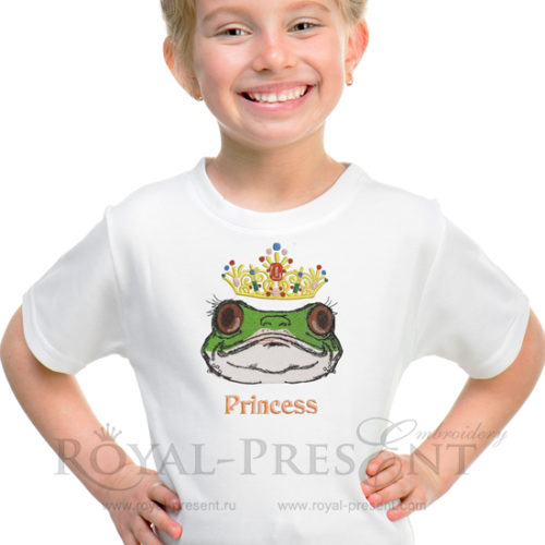 Готовый дизайн машинной вышивки Принцесса лягушка