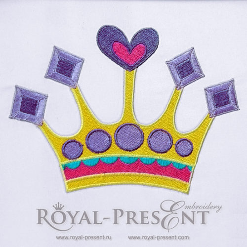 Дизайн машинной вышивки Корона принцессы