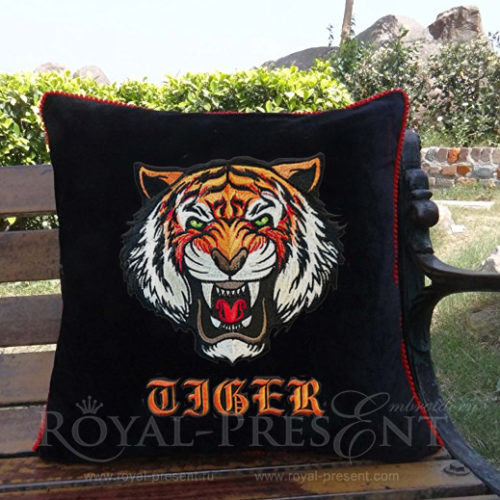 Дизайн машинной вышивки Свирепый Тигр