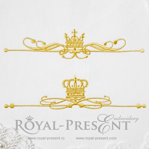 Дизайны машинной вышивки Декоративные элементы с короной