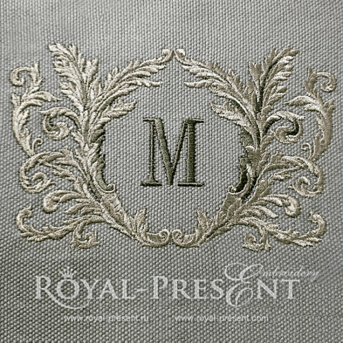 Дизайн машинной вышивки Заглавная буква M - Интернет магазин дизайны машинной вышивки Royal Present