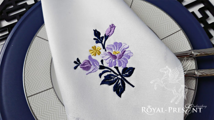 Бесплатный Дизайн машинной вышивки Пурпурные розы