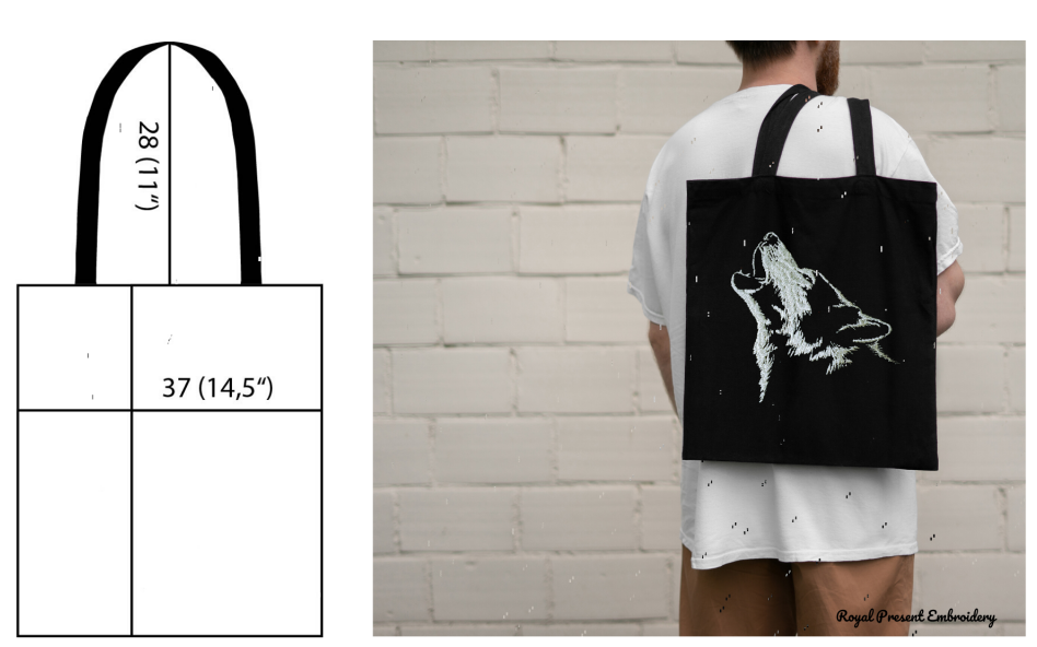  Классическая и самая простая сумка для шопинга чертеж